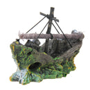 Fish Tank Decoration Cave Decor Sailing Boat Shipwreck Aquarium Sunk Ship