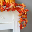 1.7M LED Lighted Fall Autumn Pumpkin Maple Leaves Garland Thanksgiving Decor AU