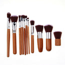 11 Bamboo Cosmetic Brushes Eyelash Powder Foundation Female Makeup Beauty Tool