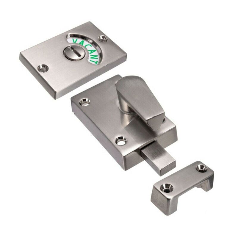 Toilet Wc Indicator Privacy Dead Door Lock Vacant Engaged Satin Nickel + Sc D8R8