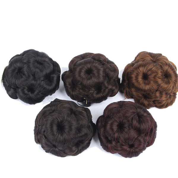 Hair Women Curly Chignon Hair Bun Donut Clip In Hairpiece Extensions Synthe T4K8