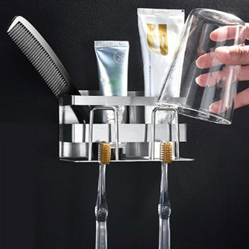 Toothbrush Stand Holder Organizer Toothpaste Cup Rack Hanger Sturdy Ba Well ZFM