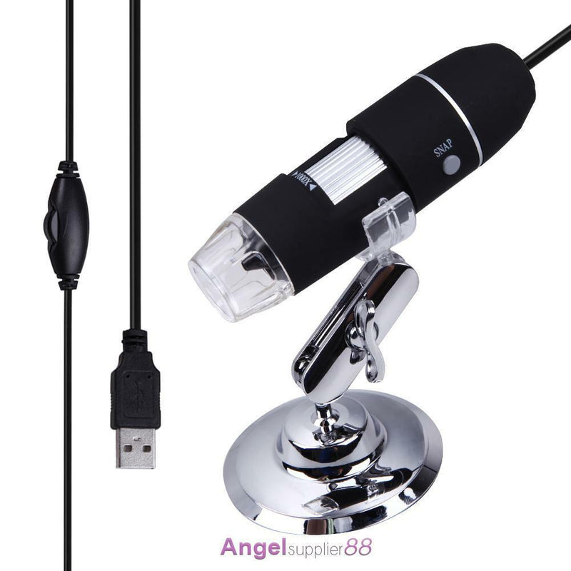 2MP 1000X 8 LED USB Digital Microscope Endoscope Zoom Camera Magnifier+Stand