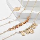 4Pcs Bohemian Multi-layer Leafs Tortoise Bracelet Set Women Bangle Jewelry  OZ