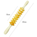 Massage Roller Stick Plastic Wheel Wood Handle Health Massager 9 Rollers f. Body