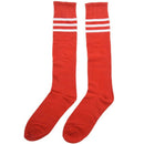 Old School White Stripe on Red Knee High Athletic Sports Tube Sock