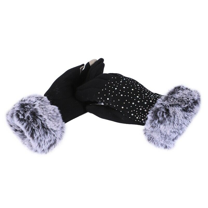 Gloves, Women winter outdoor sports gloves touch screen warm gloves (black)