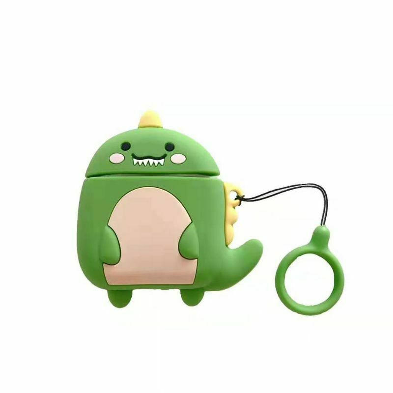 Cartoon Dinosaur Pattern Silicone Protective Case Shockproof Cover for Airpods