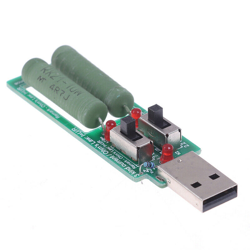 USB resistor dc electronic load tester With switch 5V 1A 2A 3A battery capaci Ew