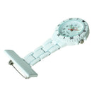 White Quartz Movement Nurse Brooch Fob Tunic Pocket Pendant Watch Z8M7