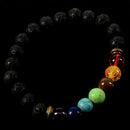 7 Chakra Healing Bracelet Black Lava Beads Reiki Buddha Prayer Stone Men's