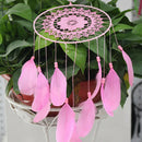 Pink Handmade Lace Dream Catcher Feather Bead Hanging Decoration Ornament