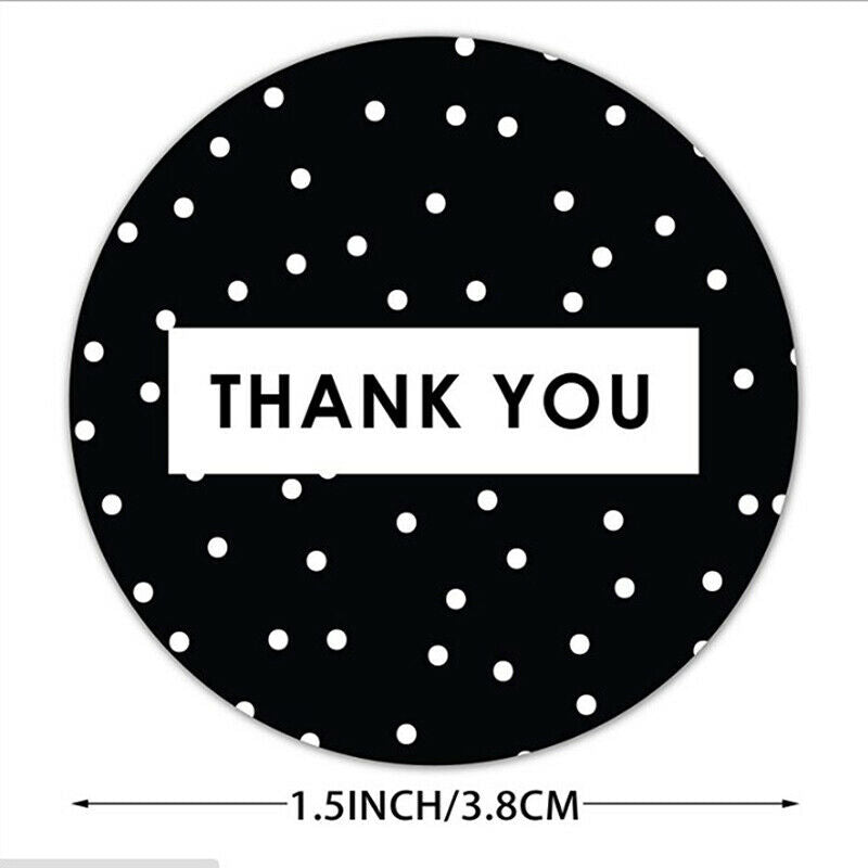 500pcs 1.5inch 8 Black Style Thank You Stickers Labels Sealing StickersB Hn