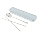 4x Korean Style Spoon Chopsticks Stainless Steel Spoon Chopsticks Flatware