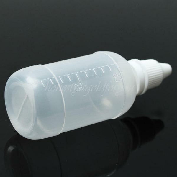 10x 50ml Eye Liquid Solvents Stock Screw Cap Lids Dropper Bottles With Scale