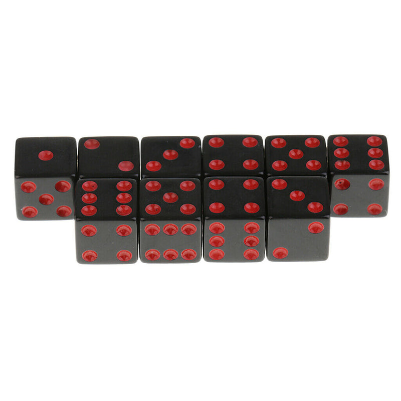 10pcs/pack D6 6-Sided Red Dice for Friends Party Game Entertainment Tools Table