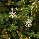 12pcs Christmas Wood Pendant Cute Desktop Ornament Home Decor (Snowflake)