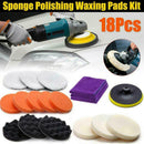 18x Auto Car Polish Wax Soft Thick Foam Sponge Pad Buffer Set Pad Black B4J1