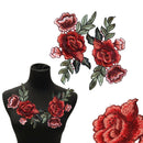 Rose Flowers Patch Floral Embroidered Applique Patches Sew on For DIY ~ï¼ˆ