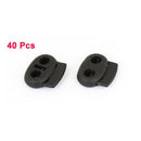 Backpack Lanyard Spring Stop Ends Rope Cord Locks Black 40 Pcs J1K2