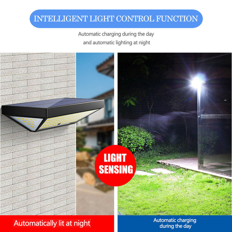 138 LED 4 Modes Solar Wall Light Waterproof PIR Motion Sensor Outdoor Lamp A