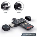 Micro USB OTG to USB 2.0 Adapter SD/Micro SD Card Reader with USB B7I9 stan U3S8