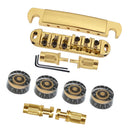 Electric Guitar Roller Saddle Bridge Stop Bar+4pcs Guitar Speed Knobs for LP