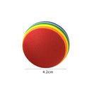 Pet Chewing Toys for Small Cat Dog EVA Scratching Rainbow Ball (10pcs M)