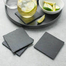 Slate Coasters with Square Slate Coasters ( Set of 8, Square - Black) K6G2
