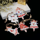 8Pc Christmas Ornament Wooden Crafts Hanging Pendants Xmas Tree Home DecoraSEAU