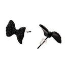 1 Pair Fashion Cute Black Rhinestone Crystal Bowk Bow Tie Stud Earring E7N2