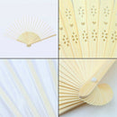 18 Pieces White Handheld Fans Cloth Fans Bamboo Folding Fans For Wedding De