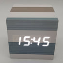 Simple Noiseless LED Digital Alarm Clock Thermometer Date Voice Control