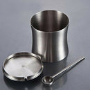 Stainless Steel Sugar Salt Bowl With Lid And Sugar Spoon For Home G4U5
