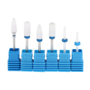 White Ceramic Nail Bits Rotary Drill Heads, 3/32 Shank, 6 Pack Per Set