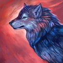 5D DIY Full Drill Diamond Painting Cross Stitch Embroidery (Blue Wolf)