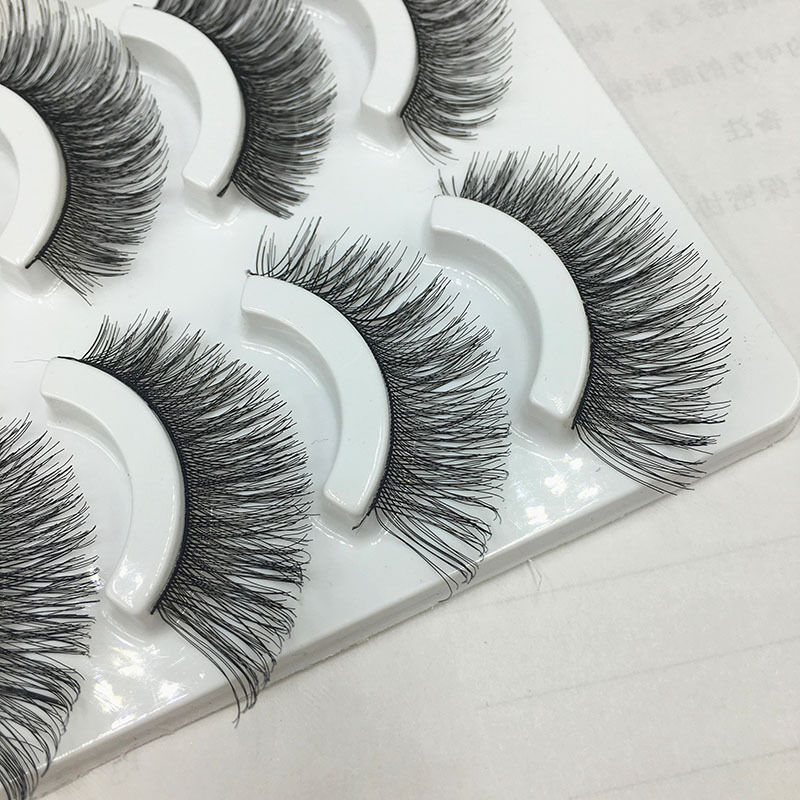 Handmade  5 Pairs Makeup Cross Thick False Eyelashes Eye Lashes Soft Nautral