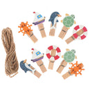 10 pcs/ lot Cute Cartoon The Dolphins Wood Clip Set / Cute Wooden Paper Cli TEU