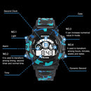 Outdoor Multifunction Waterproof Boy Sports Electronic Watches (Black)