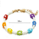 Boho Women Multicolor Rice Beads Flower Bracelet Hand-woven Cute Bangle Jewe BX