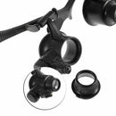 10X 15X 20X 25X LED Glasses Jeweler Magnifier Watch Repair Magnifying Loupe MO