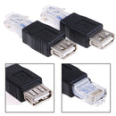 1Pc Ethernet RJ45 male to USB female connector converter adapter lj