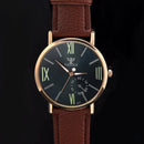 Men's Date Leather Stainless Steel Noble Noctilucent Sport Quartz Wrist Watch AU