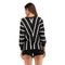 New Autumn Winter Female Tops Blouses Sweater Stripe Batwing Sleeve Long SleJ7M8