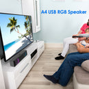 A4 6W RGB USB Wired Sound Bar PC Home Theater TV Stereo Surround Speaker