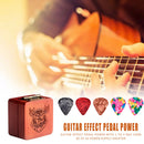 Wooden Picks Storage Box + 5pcs Rosewood Thumb Picks for Electric Guitar Ukulele