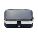 Korean Girls Stud Earrings Plate Jewelry Box Ring Storage Box (Dark Blue) A