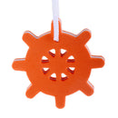 Steering Wheel Shaped Marine Boating Keyring Floating Key Ring Float Orange