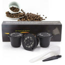 3pcs Refillable Reuse Coffee Capsule Filters for Nespresso Machine (Black) A