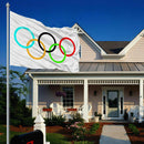 Summer Olympic Flag 5 x 3 FT 100% Polyester With Eyelets Banner Sign Rings J1J4